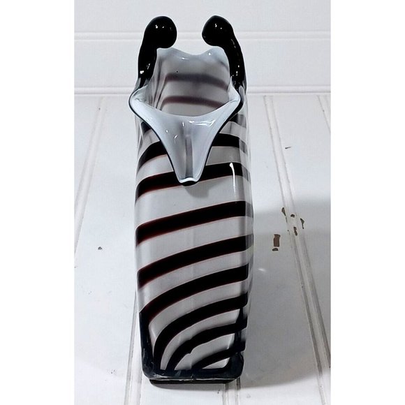 Rare Murano Optical Illusion MCM Vtg Handbag Purse Art Glass Vase Planter 1960s - Picture 8 of 10